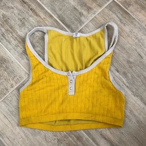 Yellow cropped tank top